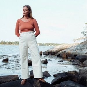 Rudy Jude Sailor Pants size 3 = M or 30 inch waist  Natural /White